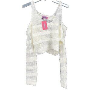 Edikted Crochet Halter Cold‎ Shoulder Summer Beachy Lagenlook Medium